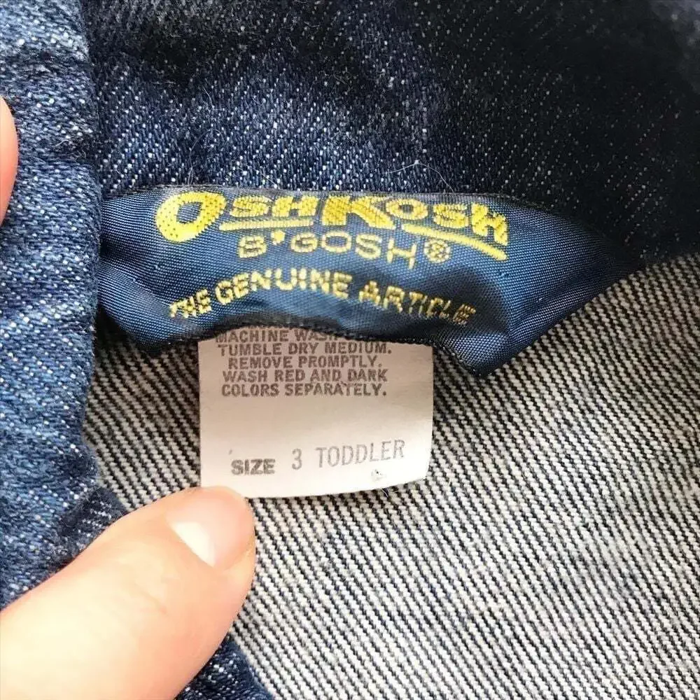 Vintage OshKosh B’gosh Made In USA Denim Trucker Jacket Kids 3T Union Label